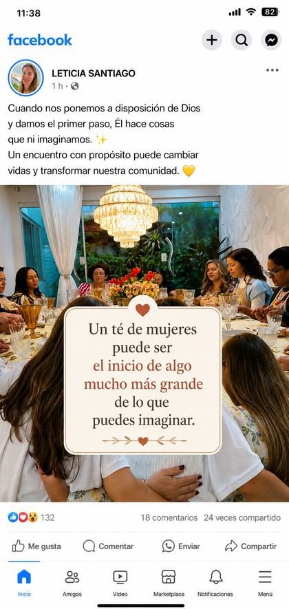 Publicación real de alumna del método — Leticia Santiago