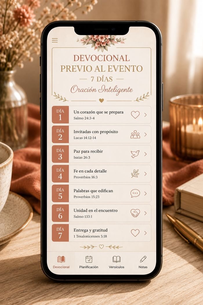 Mockup Devocional Pre-Evento — 7 Días
